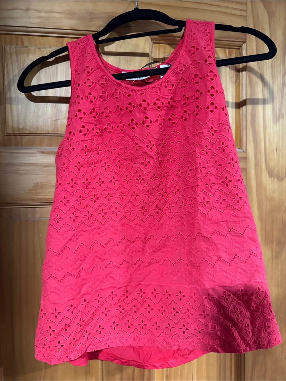 Solitaire Pink Eyelet Tank Top
